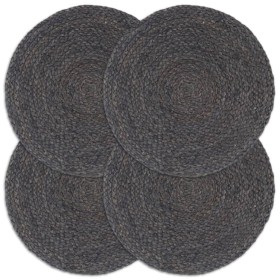 Round placemats 4 pcs plain dark gray jute 38cm by vidaXL, Placemats - Ref: Foro24-133836, Price: 24,99 €, Discount: %