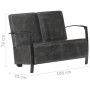 Gray genuine leather aged 2-seater sofa by vidaXL, Armchairs - Ref: Foro24-321866, Price: 342,99 €, Discount: %