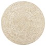 White and natural handwoven jute rug 120 cm by vidaXL, Rugs - Ref: Foro24-133723, Price: 42,71 €, Discount: %