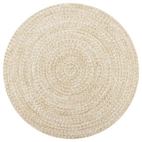 White and natural handwoven jute rug 120 cm by vidaXL, Rugs - Ref: Foro24-133723, Price: 40,38 €, Discount: %