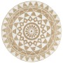 Handwoven jute rug with white print, 90 cm by vidaXL, Rugs - Ref: Foro24-133695, Price: 30,38 €, Discount: %