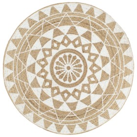 Handwoven jute rug with white print, 90 cm by vidaXL, Rugs - Ref: Foro24-133695, Price: 28,79 €, Discount: %