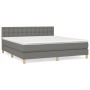 Cama box spring con colchón tela gris oscuro 180x200 cm de vidaXL, Camas y somieres - Ref: Foro24-3140954, Precio: 537,29 €, ...