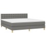 Cama box spring con colchón tela gris oscuro 180x200 cm de vidaXL, Camas y somieres - Ref: Foro24-3140954, Precio: 537,29 €, ...