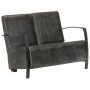 Sofá de 2 plazas envejecido cuero auténtico gris de vidaXL, Sillones - Ref: Foro24-321866, Precio: 360,11 €, Descuento: %