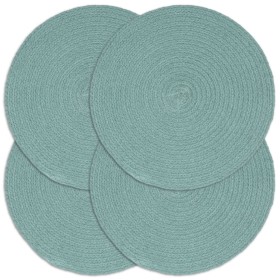 Placemat 4 units plain round green cotton 38 cm by vidaXL, Placemats - Ref: Foro24-133852, Price: 22,99 €, Discount: %