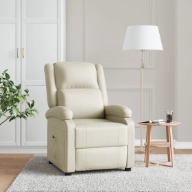 Sillón reclinable de cuero sintético blanco de vidaXL, Sillones - Ref: Foro24-322437, Precio: 221,99 €, Descuento: %