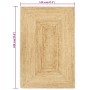 Alfombra de yute tejida a mano natural 120x180 cm de vidaXL, Alfombras - Ref: Foro24-133729, Precio: 66,76 €, Descuento: %