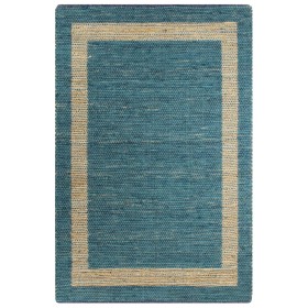 Alfombra hecha a mano de yute azul 120x180 cm de vidaXL, Alfombras - Ref: Foro24-133735, Precio: 68,99 €, Descuento: %