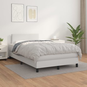 Cama box spring con colchón cuero sintético blanco 120x200 cm de vidaXL, Camas y somieres - Ref: Foro24-3140994, Precio: 412,...