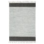 Hand-woven leather chindi rug 190x280 cm light grey/black by vidaXL, Rugs - Ref: Foro24-133968, Price: 63,02 €, Discount: %