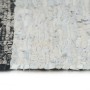 Hand-woven leather chindi rug 190x280 cm light grey/black by vidaXL, Rugs - Ref: Foro24-133968, Price: 63,99 €, Discount: %