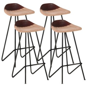 Kitchen stools 4 units brown genuine leather by vidaXL, Kitchen stools - Ref: Foro24-320646, Price: 164,74 €, Discount: %