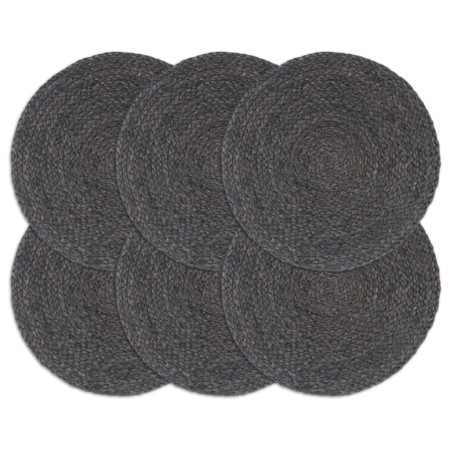 Round individual placemats 6 units dark gray plain jute 38cm by vidaXL, Placemats - Ref: Foro24-133837, Price: 32,39 €, Disco...