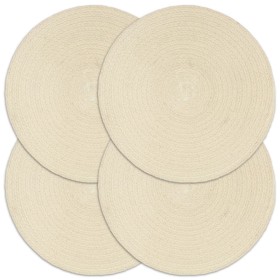 Round placemats 4 pcs plain natural cotton 38 cm by vidaXL, Placemats - Ref: Foro24-133842, Price: 21,99 €, Discount: %