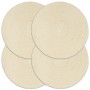 Round placemats 4 pcs plain natural cotton 38 cm by vidaXL, Placemats - Ref: Foro24-133842, Price: 19,75 €, Discount: %