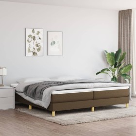 Dark brown fabric bed frame 200x200 cm by vidaXL, Beds and slatted bases - Ref: Foro24-3120641, Price: 117,84 €, Discount: %