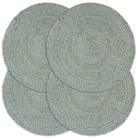 Round individual placemats 4 units olive green plain jute 38cm by vidaXL, Placemats - Ref: Foro24-133840, Price: 24,42 €, Dis...