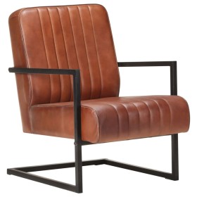 Brown Genuine Leather Cantilever Armchair by vidaXL, Armchairs - Ref: Foro24-321855, Price: 304,99 €, Discount: %