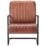 Brown Genuine Leather Cantilever Armchair by vidaXL, Armchairs - Ref: Foro24-321855, Price: 304,99 €, Discount: %