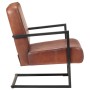 Sillón voladizo de cuero auténtico marrón de vidaXL, Sillones - Ref: Foro24-321855, Precio: 304,38 €, Descuento: %