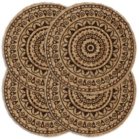 Round placemats 4 pcs dark brown jute 38 cm by vidaXL, Placemats - Ref: Foro24-133872, Price: 20,92 €, Discount: %