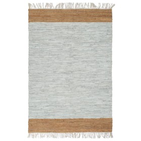 Handwoven chindi rug leather 190x280cm light gray/brown by vidaXL, Rugs - Ref: Foro24-133976, Price: 65,99 €, Discount: %