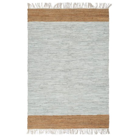 Alfombra chindi tejida a mano cuero 190x280cm gris claro/marrón de vidaXL, Alfombras - Ref: Foro24-133976, Precio: 65,74 €, D...