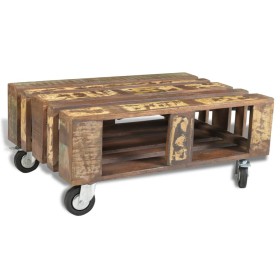 Coffee table with 4 recycled wood wheels by vidaXL, Coffee table - Ref: Foro24-240949, Price: 224,99 €, Discount: %