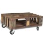 Coffee table with 4 recycled wood wheels by vidaXL, Coffee table - Ref: Foro24-240949, Price: 213,30 €, Discount: %