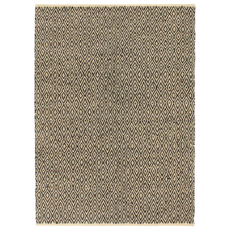 Hand-woven leather and cotton chindi rug 160x230 cm black by vidaXL, Rugs - Ref: Foro24-133987, Price: 61,81 €, Discount: %