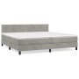 Cama box spring con colchón terciopelo gris claro 200x200 cm de vidaXL, Camas y somieres - Ref: Foro24-3141263, Precio: 594,2...