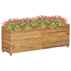 Raised flowerbed in recycled teak wood and steel 150x40x55 cm by vidaXL, Pots and planters - Ref: Foro24-47426, Price: 241,99...