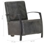 Sillón de cuero auténtico gris envejecido de vidaXL, Sillones - Ref: Foro24-321865, Precio: 196,99 €, Descuento: %