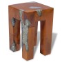 Solid teak and resin wood stool by vidaXL, Folding stools and chairs - Ref: Foro24-243470, Price: 133,35 €, Discount: %