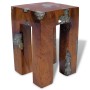 Solid teak and resin wood stool by vidaXL, Folding stools and chairs - Ref: Foro24-243470, Price: 133,35 €, Discount: %