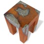 Solid teak and resin wood stool by vidaXL, Folding stools and chairs - Ref: Foro24-243470, Price: 133,35 €, Discount: %