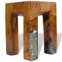 Solid teak and resin wood stool by vidaXL, Folding stools and chairs - Ref: Foro24-243470, Price: 133,35 €, Discount: %