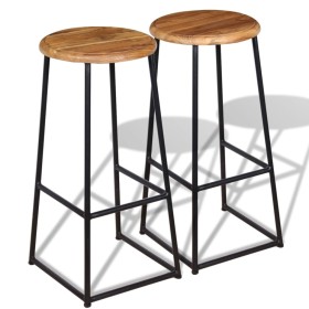 Küchenhocker 2 Einheiten aus massivem Teakholz von vidaXL, Küchenhocker - Ref: Foro24-243459, Preis: 200,91 €, Rabatt: %