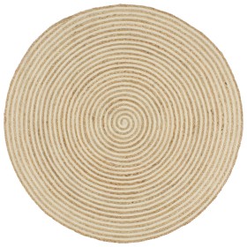 Alfombra de yute tejida a mano diseño espiral blanco 120 cm de vidaXL, Alfombras - Ref: Foro24-133717, Precio: 50,99 €, Descu...