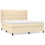 Cama box spring con colchón tela color crema 160x200 cm de vidaXL, Camas y somieres - Ref: Foro24-3131686, Precio: 624,65 €, ...