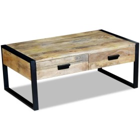 Coffee table with 2 drawers solid mango wood 100x60x40 cm by vidaXL, Coffee table - Ref: Foro24-243297, Price: 277,77 €, Disc...