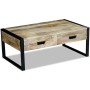 Coffee table with 2 drawers solid mango wood 100x60x40 cm by vidaXL, Coffee table - Ref: Foro24-243297, Price: 277,77 €, Disc...