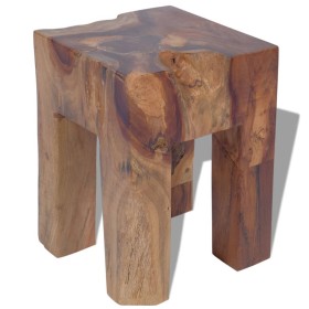 Solid teak wood stool by vidaXL, Folding stools and chairs - Ref: Foro24-243471, Price: 96,70 €, Discount: %