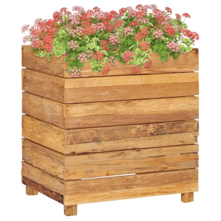 Raised flowerbed in recycled teak wood and steel 50x40x55 cm by vidaXL, Pots and planters - Ref: Foro24-47424, Price: 87,99 €...