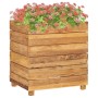 Raised flowerbed in recycled teak wood and steel 50x40x55 cm by vidaXL, Pots and planters - Ref: Foro24-47424, Price: 87,99 €...