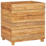 Raised flowerbed in recycled teak wood and steel 50x40x55 cm by vidaXL, Pots and planters - Ref: Foro24-47424, Price: 87,99 €...