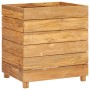 Raised flowerbed in recycled teak wood and steel 50x40x55 cm by vidaXL, Pots and planters - Ref: Foro24-47424, Price: 87,99 €...