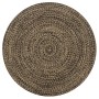 Alfombra hecha a mano de yute negra y natural 120 cm de vidaXL, Alfombras - Ref: Foro24-133726, Precio: 42,37 €, Descuento: %