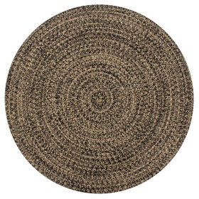 Alfombra hecha a mano de yute negra y natural 120 cm de vidaXL, Alfombras - Ref: Foro24-133726, Precio: 42,35 €, Descuento: %